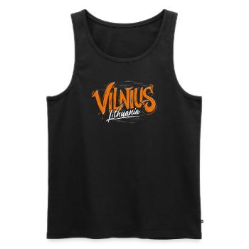 Vilnius Lithuania Souvenir - Men's Premium Organic Tank Top - black - Front - AI Model Male 178 light (178cm)