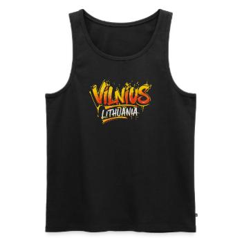 Vilnius Lituanie Souvenir - Débardeur bio Premium Homme - noir - Devant - Michal (187cm)