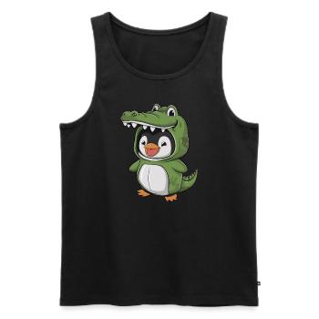 Pingouin en costume de crocodile - Débardeur bio Premium Homme - noir - Devant - Michal (187cm)