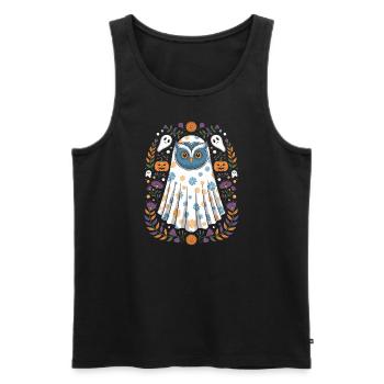 Halloween owl dressed up with ghosts and - Men's Premium Organic Tank Top - black - Front - Michal (187cm)