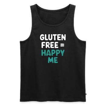 Sans gluten est synonyme de Happy Me - Débardeur bio Premium Homme - noir - Devant - AI Model Male 178 light (178cm)