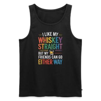 LGBTQ Ally Whiskey Pride Month Rainbow - Men's Premium Organic Tank Top - black - Front - Michal (187cm)