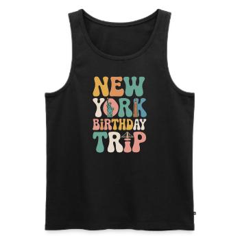 Voyage d’anniversaire à New York - Débardeur bio Premium Homme - noir - Devant - Michal (187cm)