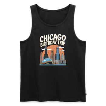 Chicago Geburtstag Reise Skyline - Männer Premium Bio Tank Top - Schwarz - Vorne - AI Model Male 178 light (178cm)