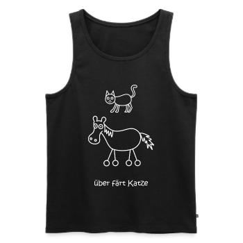 überfährt Katze, über färt Katze, Pferd auf Rädern - Männer Premium Bio Tank Top - Schwarz - Vorne - Michal (187cm)