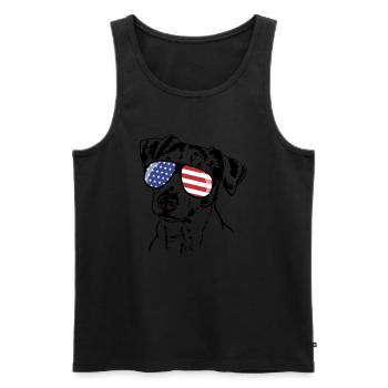 JACK RUSSELL TERRIER America Flag Sunglasses - Men's Premium Organic Tank Top - black - Front - Michal (187cm)