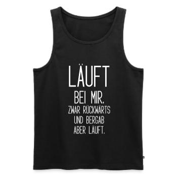 Lauf Motivation Spruch auf Weißem Hintergrund - Männer Premium Bio Tank Top - Schwarz - Vorne - AI Model Male 178 light (178cm)