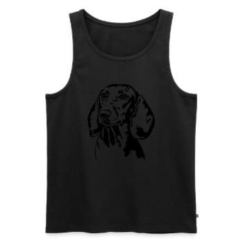 Teckel teckel Chien Portrait Chiens - Débardeur bio Premium Homme - noir - Devant - Michal (187cm)