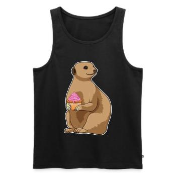 Erdmännchen Muffin - Männer Premium Bio Tank Top - Schwarz - Vorne - Michal (187cm)