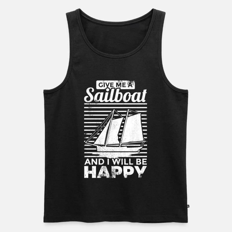 Segelspruch - Männer Premium Bio Tank Top - Schwarz