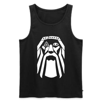 Wikingerkrieger (weiß) - Männer Premium Bio Tank Top - Schwarz - Vorne - AI Model Male 178 light (178cm)