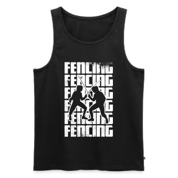 Klassisches Fechten Skizze - Männer Premium Bio Tank Top - Schwarz - Vorne - AI Model Male 178 light (178cm)