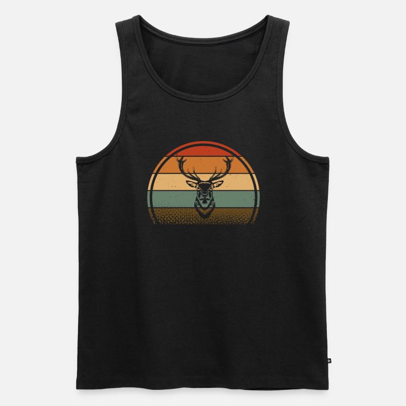 Hirsch - Männer Premium Bio Tank Top - Schwarz