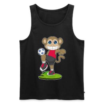 Joueur de football singe Soccer - Débardeur bio Premium Homme - noir - Devant - Michal (187cm)