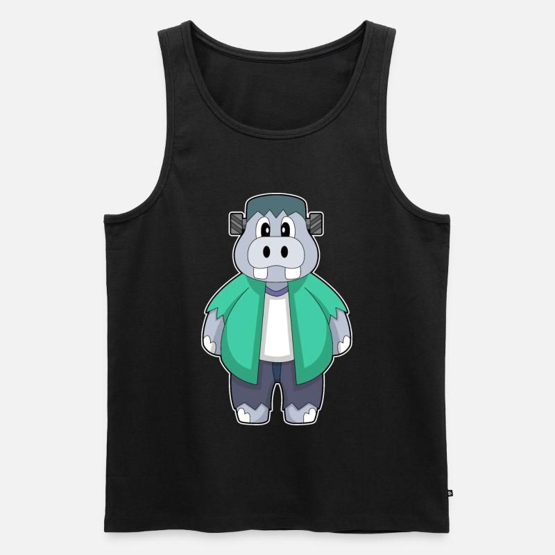 Nilpferd Halloween - Männer Premium Bio Tank Top - Schwarz