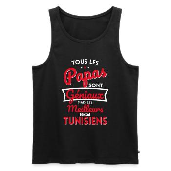 Papas géniaux mais les meilleurs sont Tunisiens - Débardeur bio Premium Homme - noir - Devant - Michal (187cm)
