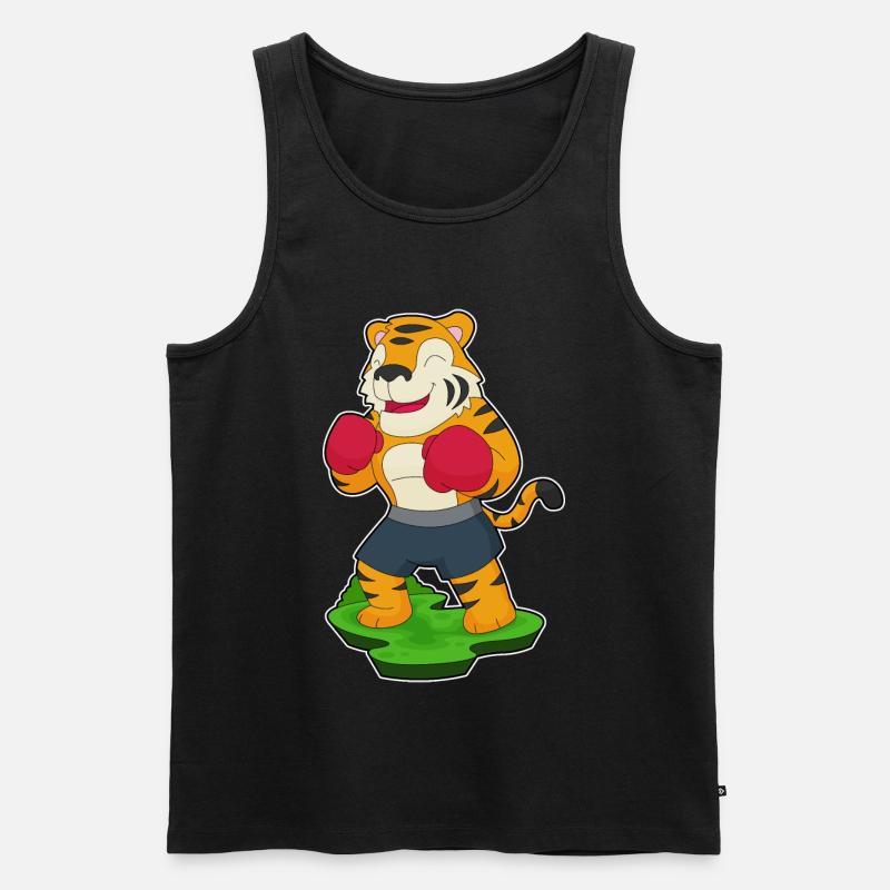 Tiger Boxer Boxhandschuhe Boxen - Männer Premium Bio Tank Top - Schwarz