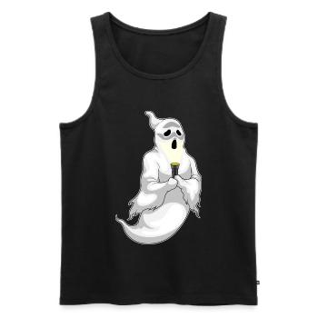 Geist Halloween Taschenlampe - Männer Premium Bio Tank Top - Schwarz - Vorne - Michal (187cm)