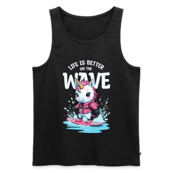 Wakeboard Unicorn - Men's Premium Organic Tank Top - black - Front - Michal (187cm)