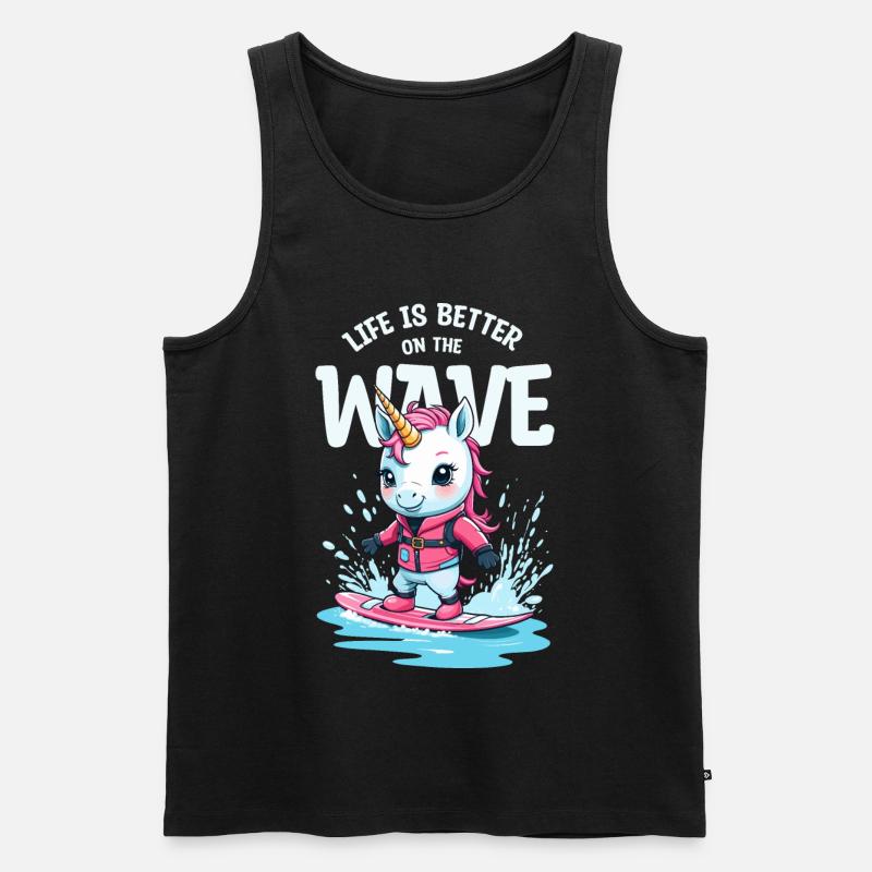 Wakeboard Einhorn - Männer Premium Bio Tank Top - Schwarz