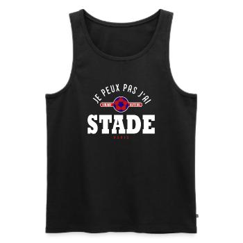 Je peux pas j'ai stade supporter football Paris - Débardeur bio Premium Homme - noir - Devant - AI Model Male 178 light (178cm)