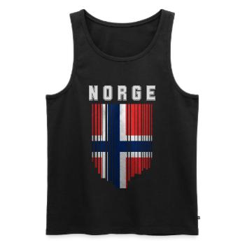 Norwegian flag, Norwegian pride - Men's Premium Organic Tank Top - black - Front - Michal (187cm)