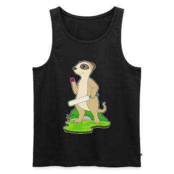 Suricate Cricket Battes de cricket - Débardeur bio Premium Homme - noir - Devant - Michal (187cm)