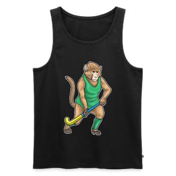Affe Feldhockey Hockeyschläger - Männer Premium Bio Tank Top - Schwarz - Vorne - Michal (187cm)