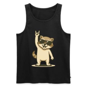 Rock'n'Raccoon Baby - Men's Premium Organic Tank Top - black - Front - Michal (187cm)