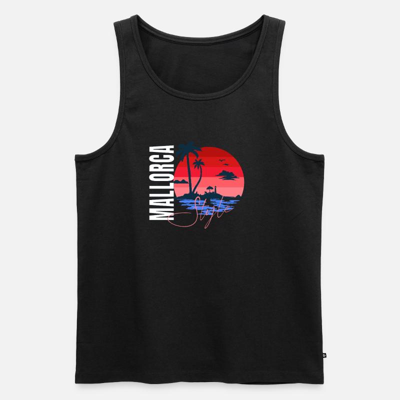 Mallorca Style – Sunset Vibes - Männer Premium Bio Tank Top - Schwarz