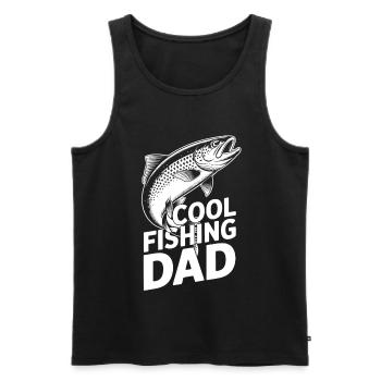 Fischangeln Vater Illustration - Männer Premium Bio Tank Top - Schwarz - Vorne - AI Model Male 178 light (178cm)