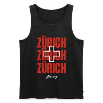 J’aime Zurich, Zurich Suisse - Débardeur bio Premium Homme - noir - Devant - Michal (187cm)