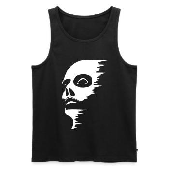 Ghostly Face - Men's Premium Organic Tank Top - black - Front - AI Model Male 178 light (178cm)
