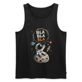 Astronaut Blabla on the Moon - Men's Premium Organic Tank Top - black - Front - Michal (187cm)