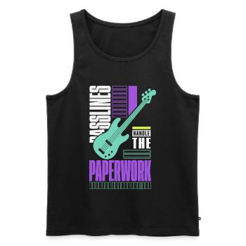 E-Bass – Basslines Handle the Paperwork - Männer Premium Bio Tank Top - Schwarz - Vorne - Michal (187cm)