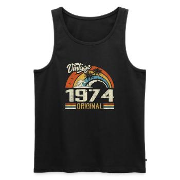 Vintage 1974 Vintage Retro Geburtstagsgeschenk - Männer Premium Bio Tank Top - Schwarz - Vorne - Michal (187cm)