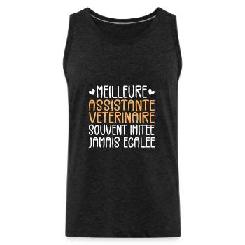 Souvent imitée Meilleure assistante vétérinaire - Débardeur bio Premium Homme - charbon - Devant - Alexander (188cm)
