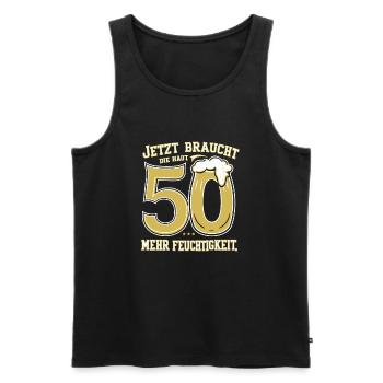 Bier Humor zum 50. Geburtstag - Männer Premium Bio Tank Top - Schwarz - Vorne - Michal (187cm)