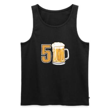 Bier Humor zum 50. Geburtstag - Männer Premium Bio Tank Top - Schwarz - Vorne - AI Model Male 178 light (178cm)