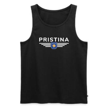 Pristina Kosovo Fan T-Shirt Design - Männer Premium Bio Tank Top - Schwarz - Vorne - AI Model Male 178 light (178cm)