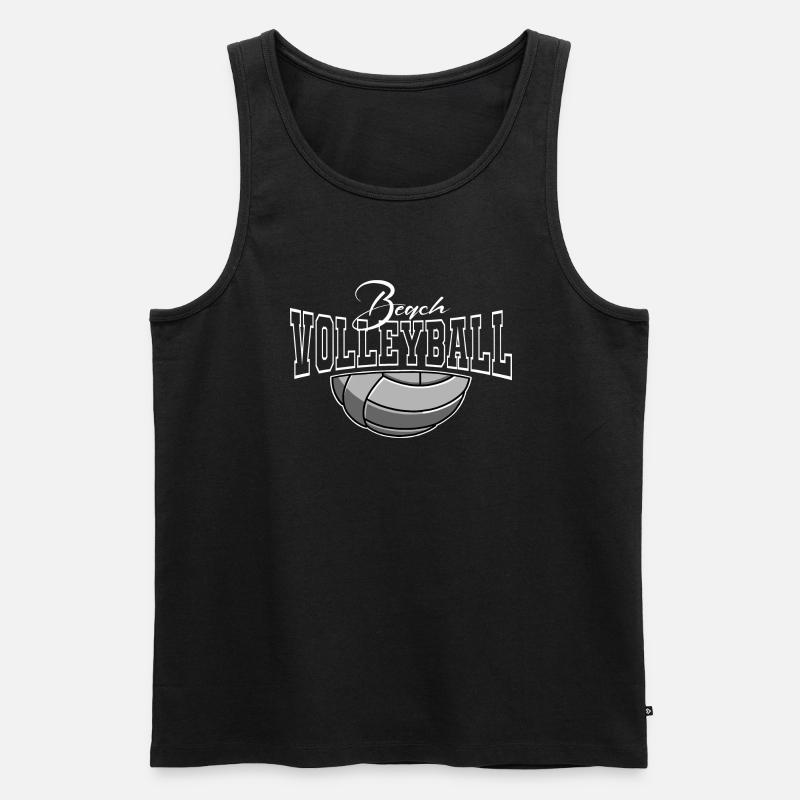 Beachvolleyball - Männer Premium Bio Tank Top - Schwarz