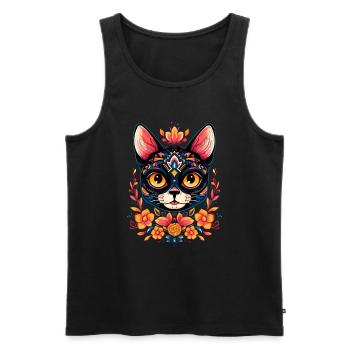 Chat mexicain 7 - Débardeur bio Premium Homme - noir - Devant - AI Model Male 178 light (178cm)