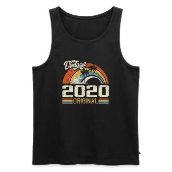 Vintage 2020 Vintage Rétro Cadeau Anniversaire - Débardeur bio Premium Homme - noir - Devant - Michal (187cm)