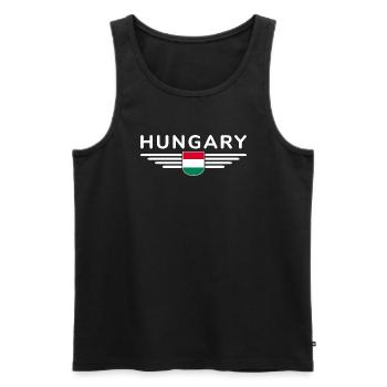 Hungary Fan, Outfit T Shirt Design - Men's Premium Organic Tank Top - black - Front - AI Model Male 178 light (178cm)