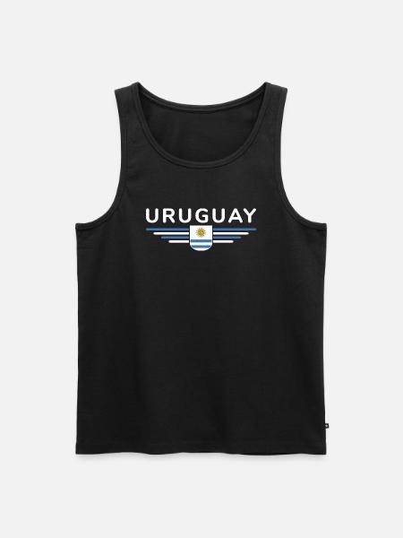 Uruguay T-paita – täydellinen faneille - Miesten premium luomu-tanktoppi - musta