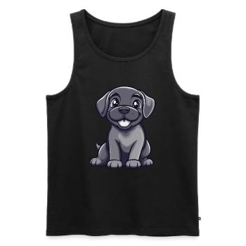 Mastiff Hund Niedlich - Männer Premium Bio Tank Top - Schwarz - Vorne - Michal (187cm)