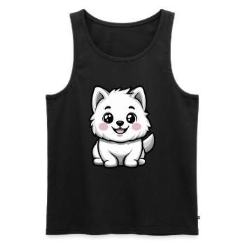Chien Samoyède Mignon - Débardeur bio Premium Homme - noir - Devant - Michal (187cm)