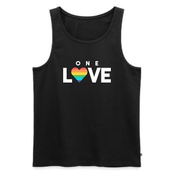 LGBTQ Un amour - Débardeur bio Premium Homme - noir - Devant - Michal (187cm)