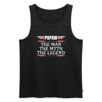 Papa Père Grand-père Idée Cadeau Papaw Dire Humour - Débardeur bio Premium Homme - noir - Devant - Michal (187cm)
