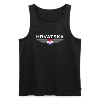 J’aime la Croatie, T-shirt design de style élégance - Débardeur bio Premium Homme - noir - Devant - Michal (187cm)